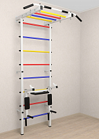 Шведская стенка Sv Pro рукоход 852 (Турник Pro рукоход/Брусья/стойка) ( Белый) ( Разноцветные перекладины )