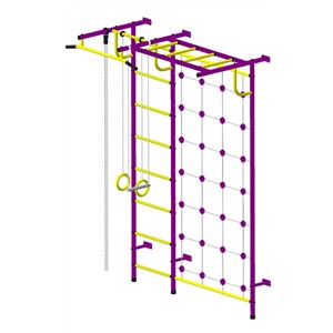 Детский спортивный комплекс ДСК "Пионер-С4Р" с сетью пурпурный-желтый