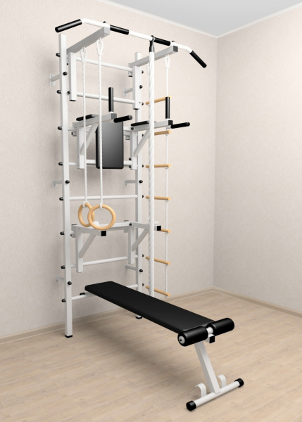 картинка Шведская стенка Sv Sport 508 (Турник стандарт/Брусья/Стойка/Скамья/Канат/Кольца/Лестница) арт.508 от магазина Лазалка