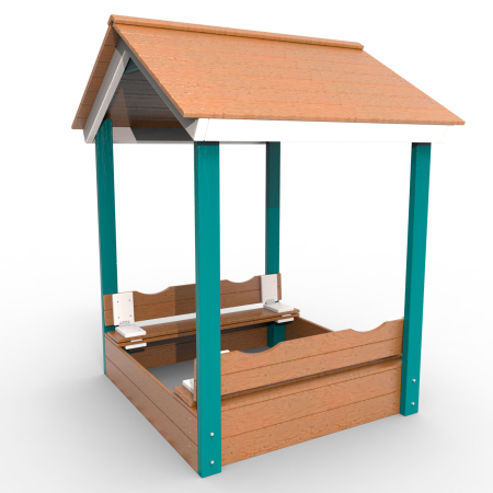 картинка Детская деревянная песочница с крышей "Лэйк" от магазина Лазалка