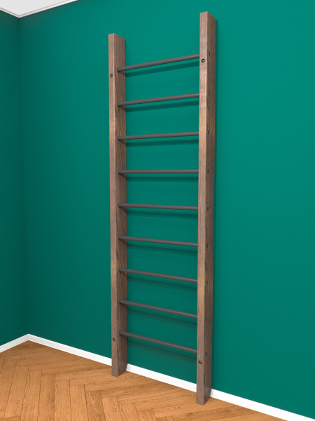 Брашированная шведская стенка "Кастерли" Классик (Черные ступени)