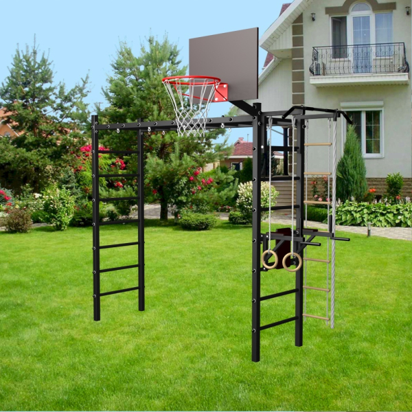 картинка Уличная шведская стенка Sv Sport рукоход У508 (Турник/Брусья/Канат/кольца/лестница) от магазина Лазалка