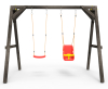 Деревянные качели Пикник 2 "Блэк" (качели долька + для малышей)