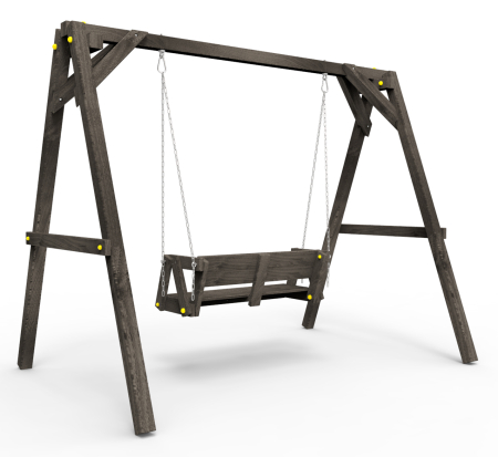 Деревянные качели Пикник 2 "Блэк" (диванчик на цепях)