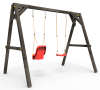 Деревянные качели Пикник 2 "Блэк" (качели долька + для малышей)