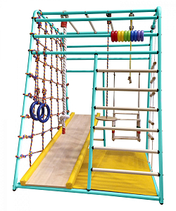 ДСК Вертикаль "Веселый Малыш" NEXT увеличенный с горкой с мягкими бортиками (изумрудный)