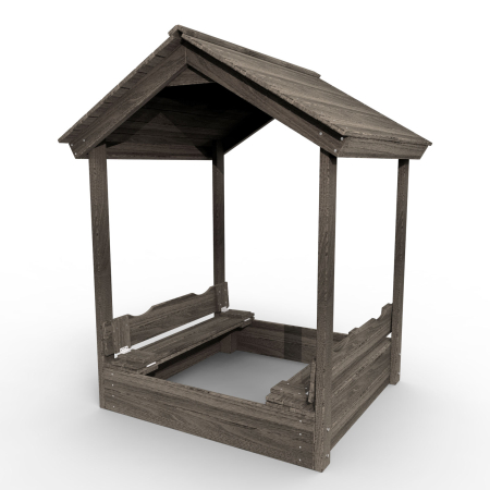 картинка Детская деревянная песочница с крышей "Блэк" от магазина Лазалка