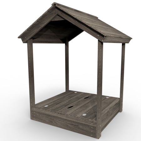 картинка Детская деревянная песочница с крышей "Блэк" от магазина Лазалка