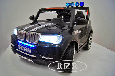 Электромобиль детский RiverToys BMW T005TT (черный) с дистанционным управлением (полный привод)