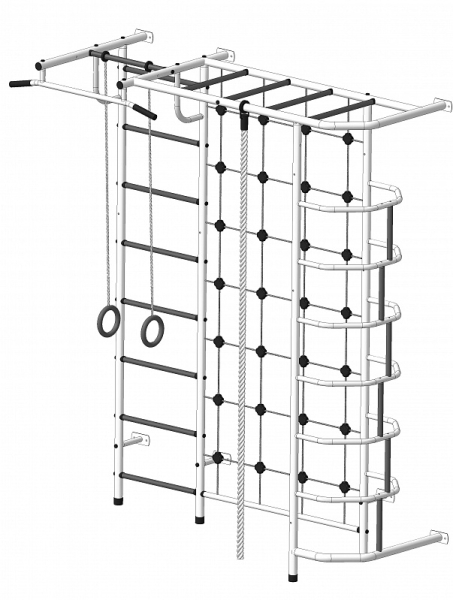 Детский спортивный комплекс ДСК "Пионер-С5С"(пристеночный) белый-серый