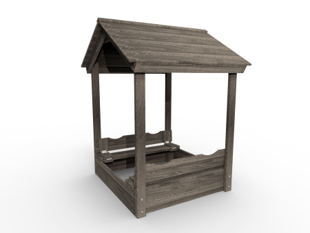 картинка Детская деревянная песочница с крышей "Блэк" от магазина Лазалка