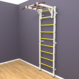 Шведская стенка «LittleSport» White Long желтые ступени