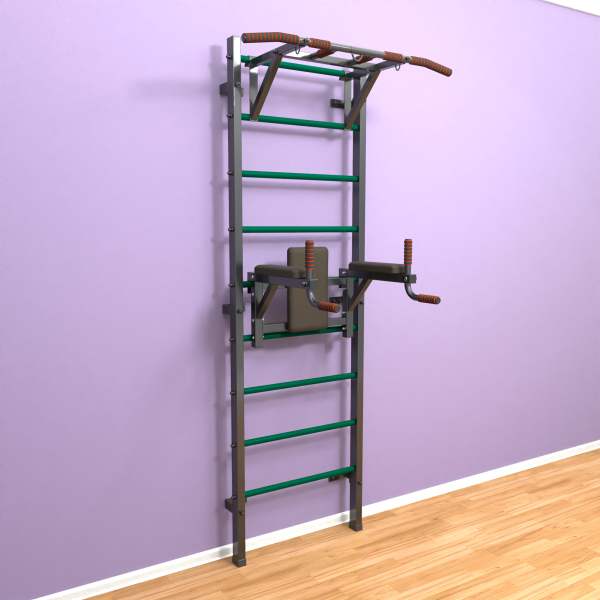 Шведская стенка «LittleSport» Graphite Pull-Up 2.0 зеленые ступени