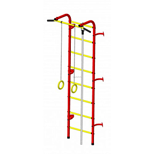 Детский спортивный комплекс ДСК "Пионер-с1у"(пристеночный) красный-желтый