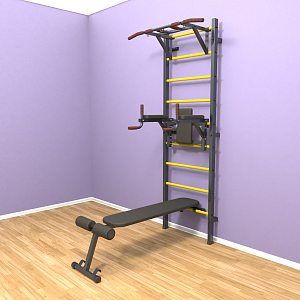 Шведская стенка «LittleSport» Graphite Pull-Up 3.0 желтые ступени