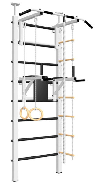 Шведская стенка Sv Sport враспор (Турник стандарт/Брусья/Канат/Кольца/Лестница) (высота 258-275см) 704